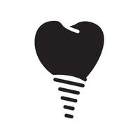 dental implant Glyph Icon White Background vector