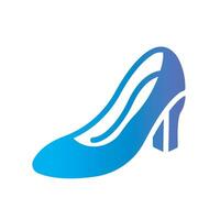 cinderella shoe Flat Gradient Icon White Background vector