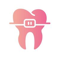 braces Flat Gradient Icon White Background vector