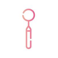 mouth mirror Line Gradient Icon White Background vector