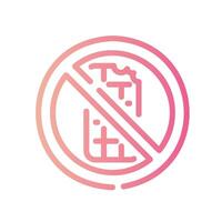no chocolate Line Gradient Icon White Background vector