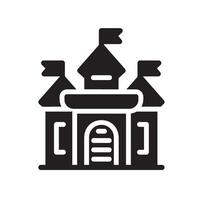 castle Glyph Icon White Background vector