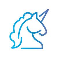 unicorn Line Gradient Icon White Background vector
