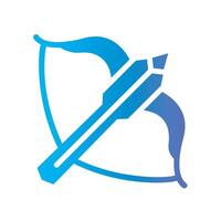 crossbow Flat Gradient Icon White Background vector