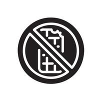 no chocolate Glyph Icon White Background vector