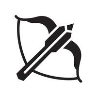 crossbow Glyph Icon White Background vector