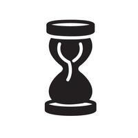 hourglass Glyph Icon White Background vector