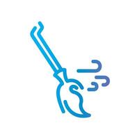 magic broom Line Gradient Icon White Background vector