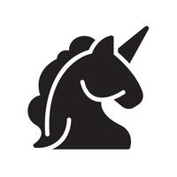 unicorn Glyph Icon White Background vector