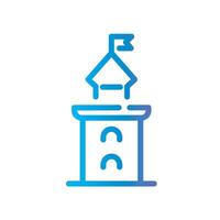 tower Line Gradient Icon White Background vector