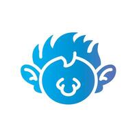 orc Flat Gradient Icon White Background vector