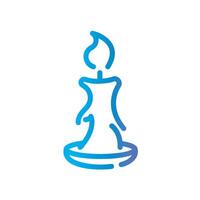 candle Line Gradient Icon White Background vector