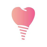 dental implant Flat Gradient Icon White Background vector
