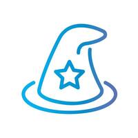 witch hat Line Gradient Icon White Background vector