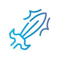 sword Line Gradient Icon White Background vector