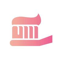 tongue cleaner Flat Gradient Icon White Background vector