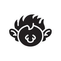 orc Glyph Icon White Background vector