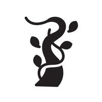 beanstalk Glyph Icon White Background vector