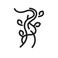 beanstalk Line Icon White Background vector