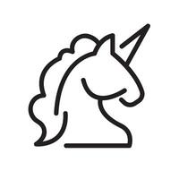unicorn Line Icon White Background vector