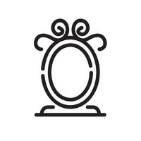 magic miror Line Icon White Background vector