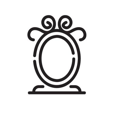 magic miror Line Icon White Background