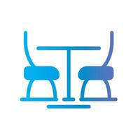 dining table Flat Gradient Icon White Background vector