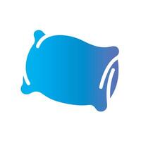 pillow Flat Gradient Icon White Background vector