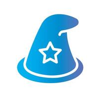 witch hat Flat Gradient Icon White Background vector