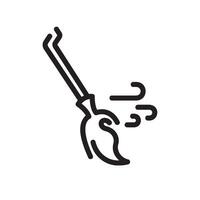 magic broom Line Icon White Background vector