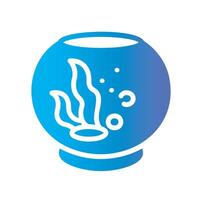 aquarium Flat Gradient Icon White Background vector