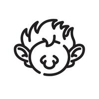 orc Line Icon White Background vector