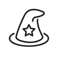 witch hat Line Icon White Background vector