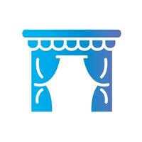 curtains Flat Gradient Icon White Background vector