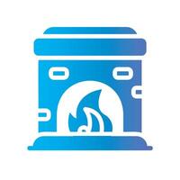 fire place Flat Gradient Icon White Background vector