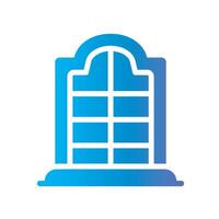 window Flat Gradient Icon White Background vector