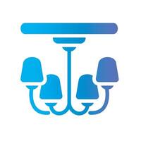 chandelier Flat Gradient Icon White Background vector