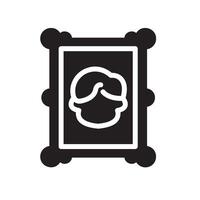 frame Glyph Icon White Background vector