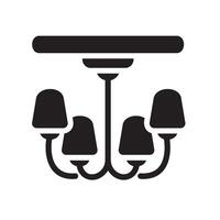 chandelier Glyph Icon White Background vector