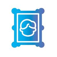 frame Flat Gradient Icon White Background vector