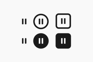 pause icon line and flat set vector