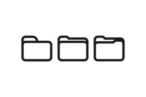 folder management line icons set vector