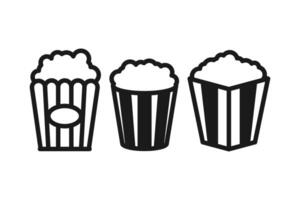 popcorn and snack line icon set vector