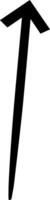 Black hand drawn arrow pointing upwards, conveying a sense of direction, growth, progress, and achievement, ideal for visual communication and design projects vector