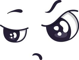 Two cartoon eyes are expressing different feelings, one winking and looking playful, while the other shows sadness with a raised eyebrow and a slightly downturned mouth vector