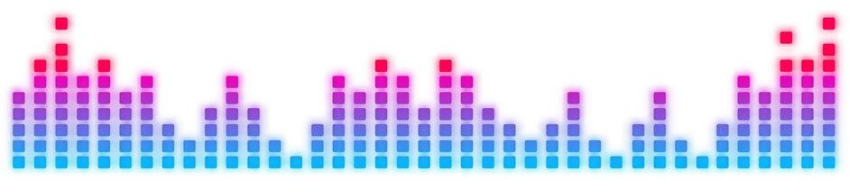 Colorful sound waves are visualizing audio signal with color gradient music waveforms and digital studio equalizer, creating a vibrant representation of sound on white background vector