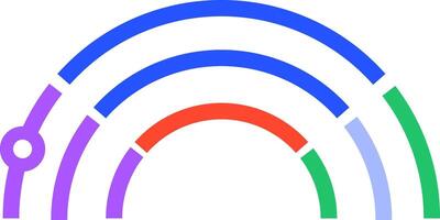 Semicircular colorful diagram is representing market statistics and infographic elements, useful for business presentations, dashboards and reports vector