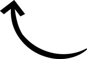Hand drawn upward arrow gracefully illustrating a curved path, representing growth, progress, and the ongoing journey toward achieving goals and aspirations vector