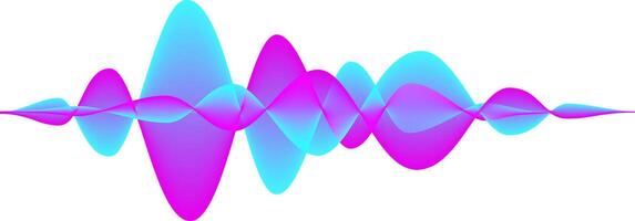 Colorful sound waves are vibrating and creating a dynamic visual representation of audio signal, music waveforms, or digital studio equalizer, set against a clean white background vector