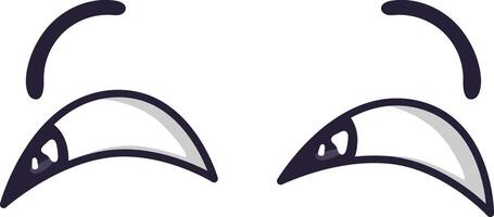 Cartoon eyes are expressing boredom and skepticism, showcasing a range of funny facial expressions and human emotions in a doodle style illustration vector